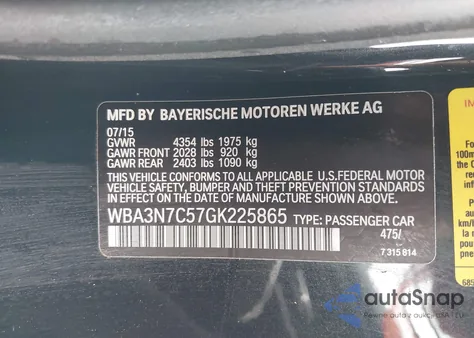 2016 BMW 428I z USA, uszkodzony, nr VIN WBA3N7C57GK225865